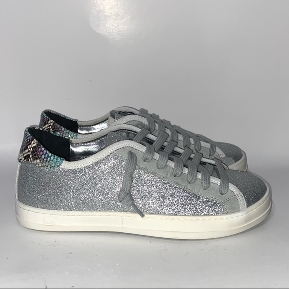 P448 Women's Johnny Sneaker Silver Glitter Ice Shoes WMNS EUR 36 US 6 $298
